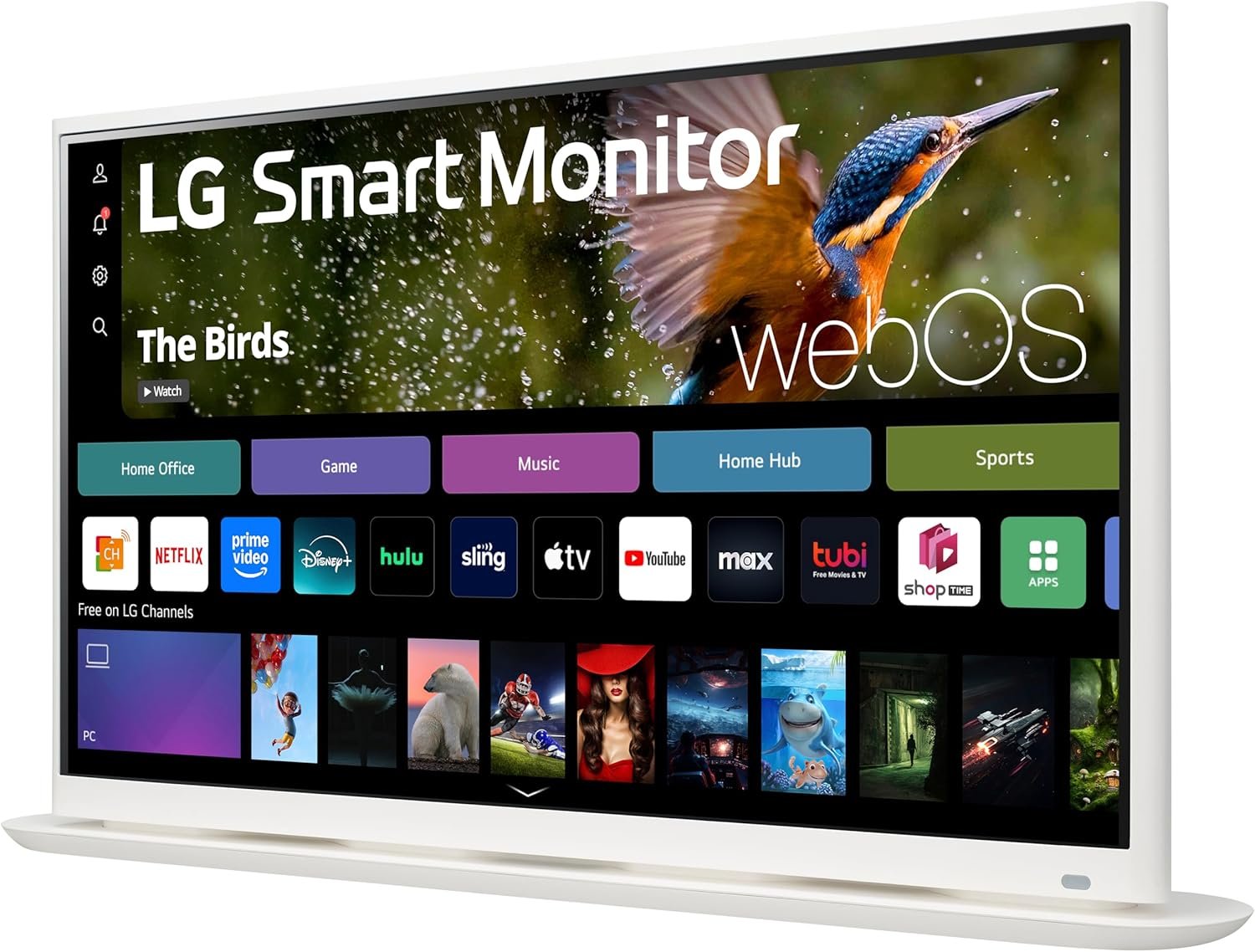 LG 32SR70U-W 32-Inch 4K UHD Smart Monitor with IPS Display webOS 23 USB Type-C Speakers x2 HDR 10 AirPlay 2 Screen Share Bluetooth Remote - White